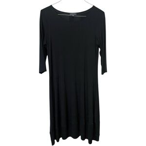 Eileen Fisher Jersey Seam Details 3/4 Sleeve Midi Dress in black size medium